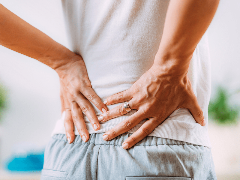It's a picture of a person with sciatica experiencing lower back pain.